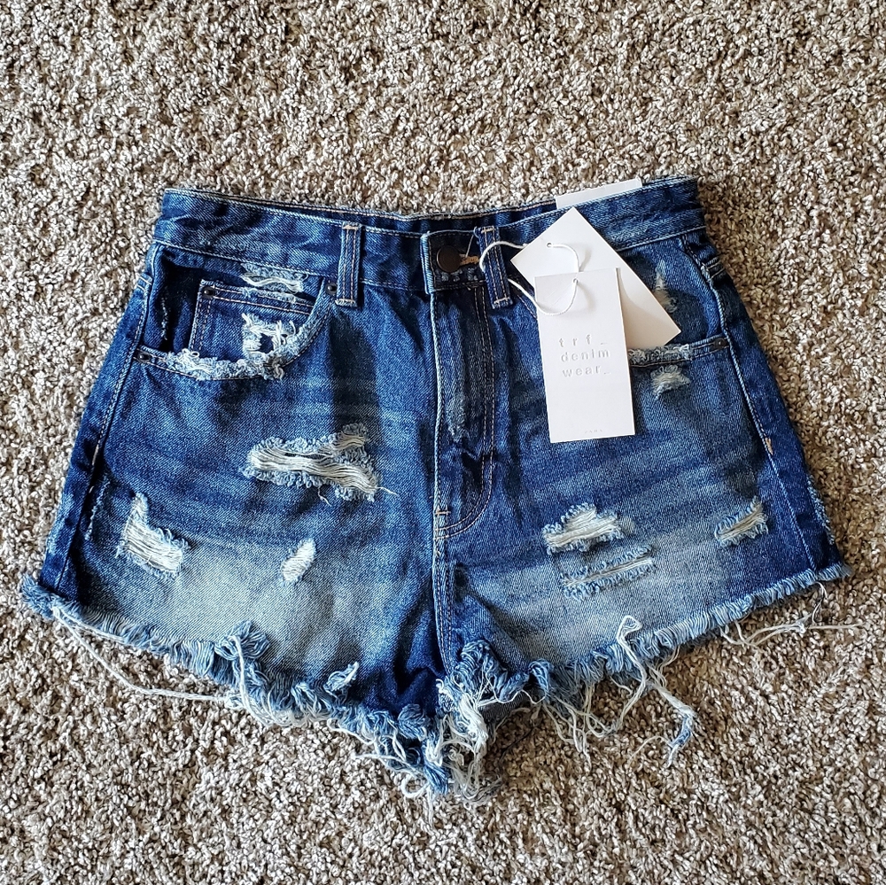 NWT ZARA high waisted denim shorts